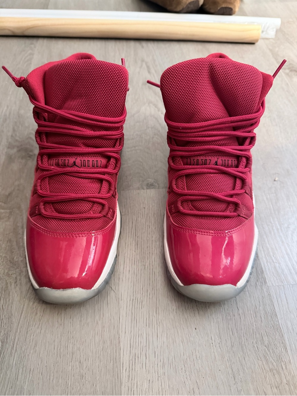 Jordan Youth High-Top Sneakers in Red with White Sole